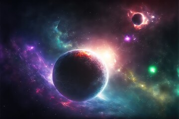Fototapeta na wymiar eye catching universe starfield unlock the infinity mysteries generative ai