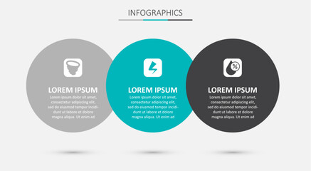 Set Lightning bolt, Tornado and Water drop percentage. Business infographic template. Vector
