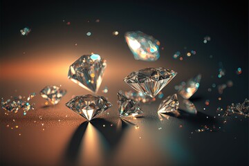 Fototapeta premium radiance of a glowing diamond jewel background with generative ai technology