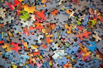 Colorful puzzle pieces jigsaw puzzle