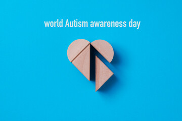 text world autism awareness day and heart