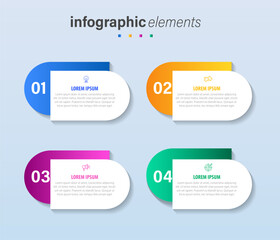 Vector infographic flat template oval color for four label, diagram, graph, presentation. Business concept with 4 options. For content, flowchart, steps, timeline, workflow, marketing. EPS10
