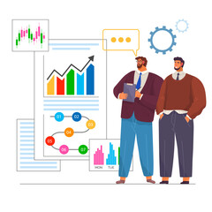 Business people marketing team analyze graph and chart. Data analytics, statistic to analysis, business graph dashboard, financial research, diagram for optimization, big data and information concept