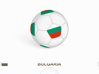 Soccer ball with the Bulgaria flag, football sport equipment.
