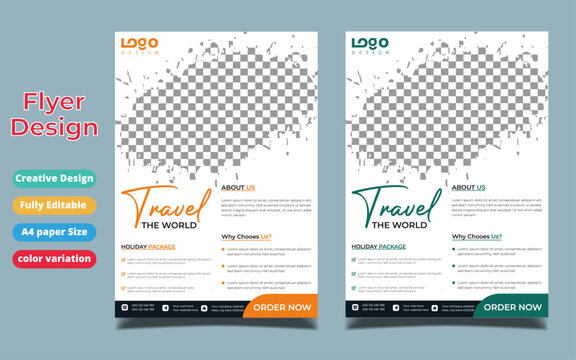 Flyer design. Business brochure template. Annual report cover. Booklet for education, advertisement, presentation, magazine page. a4 size vector illustration. Blue color