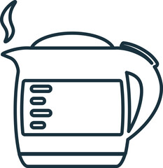 Electric Kettle line icon. Simple element from kitchen collection. Creative Electric Kettle outline icon for web design, templates, infographics and more