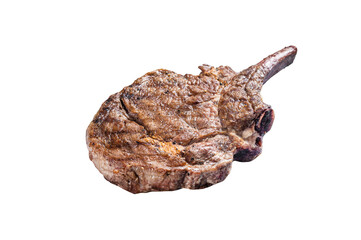Grilled Beef Steak Tomahawk, Rib eye.  Isolated, transparent background.