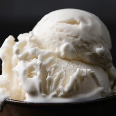vanilla ice-cream, close up - ai generated