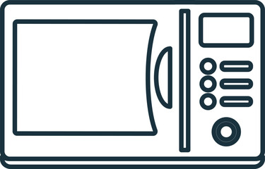 Fototapeta premium Microwave line icon. Simple element from kitchen collection. Creative Microwave outline icon for web design, templates, infographics and more