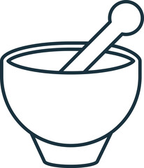 Mortar line icon. Simple element from kitchen collection. Creative Mortar outline icon for web design, templates, infographics and more
