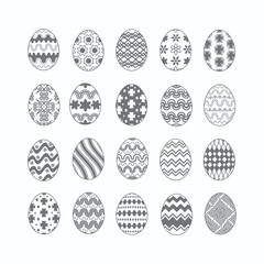 A set of Easter eggs with an original pattern