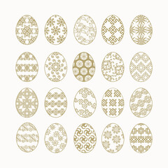 A set of Easter eggs with an original pattern