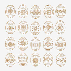 A set of Easter eggs with an original pattern