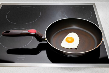 fried scrambled eggs in a frying pan
