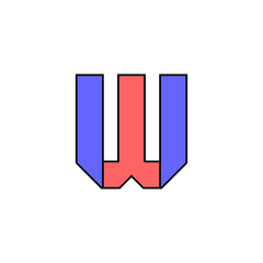 Font alphabet folded from colored paper, letter made in multi-colored ribbon, vector illustration 10EPS