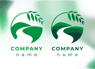Nature logo with river and hills