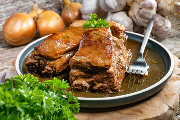 Braised pork ribs.