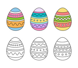 Set of Easter Eggs for Coloring.