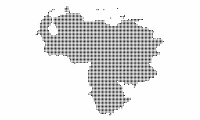 Fototapeta na wymiar Venezuela dotted map with grunge texture in dot style. Abstract vector illustration of a country map with halftone effect for infographic. 