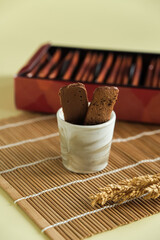 chocolate tounge cookies or lidah kucing
