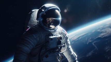 Fototapeta na wymiar astronaut in deep space, made with generated ai