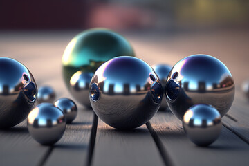 Naklejka na ściany i meble balls on a table. Created with generative technology.