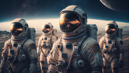 Astronauts in space. Generative Ai