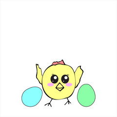 Simple Easter cards with cute chicks for icons.