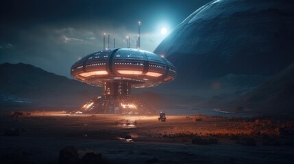 Exploring a alien world on another planet, made with generative ai