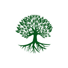 Fototapeta premium Tree of life with roots icon isolated on transparent background