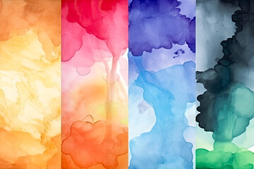 Watercolor backgrounds with copy space. Watercolor for business cards with copy space and graphics. 