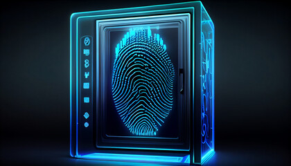Fingerprint security access with biometrics identification. Generative Ai