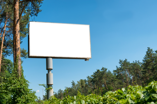 Blank billboard with empty space for advertising in PNG isolated on transparent background - Powered by Adobe