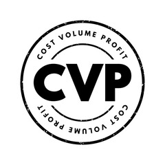 CVP Cost Volume Profit - managerial economics, form of cost accounting, acronym text stamp