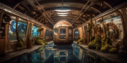 Journey to the Underwater Realm: A Surrealist Metro Adventure, GENERATIVE AI