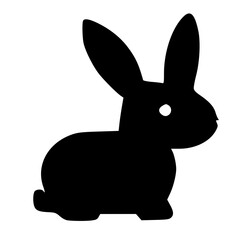 black and white of rabbit icon