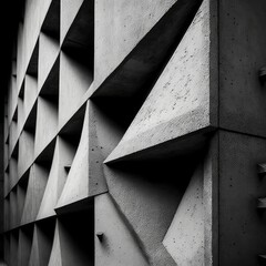 Concrete blocks in geometric shapes. AI generative