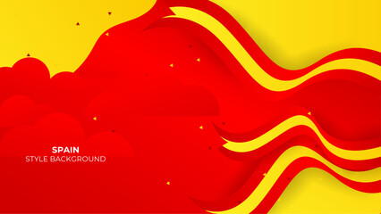 Abstract wavy flag of the spain with ribbon style