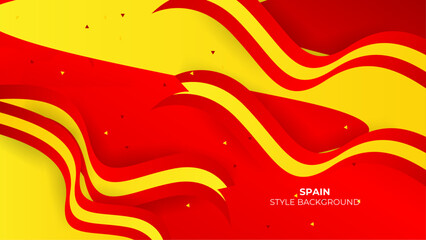 Spain style background with waving ribbon