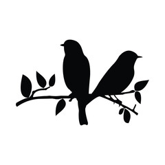 silhouette of a bird on branch