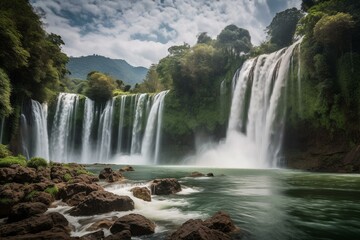 Fototapeta na wymiar A breathtaking waterfall Generative AI