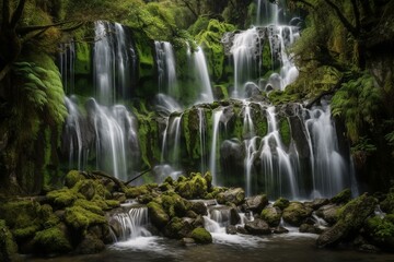 Fototapeta na wymiar A breathtaking waterfall Generative AI
