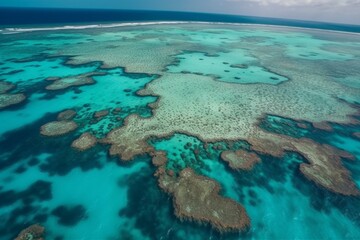 Fototapeta na wymiar An aerial shot of a coral reef Generative AI