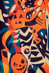 The Pumpkin Patch Panic - "Dive into a colorful world with this illustration collection inspired by iconic paper-cutting art, challenging the creative possibilities of paper and scissors."