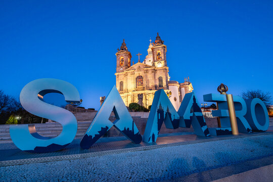 Sancuary of our Lady of Sameiro, Church on the mountain in Braga, Portugal 9 Februari 2023.