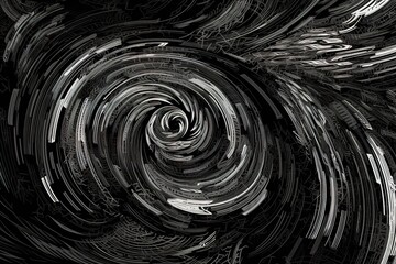 Black and white abstract finger swirl texture, Generative AI