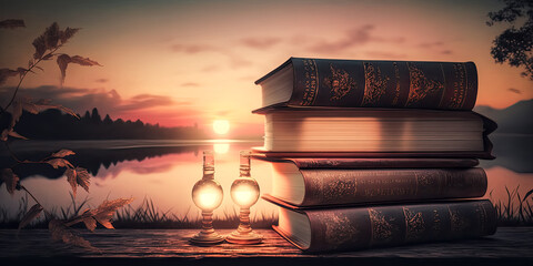  A blog featured light backgrounds of book images and photos - generative ai.