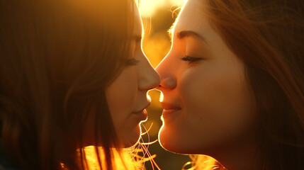 Zwei Frauen küssen sich, ai, generative, generative ai, generativ,