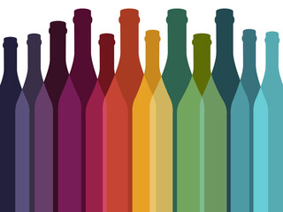 Bottle of alcohol illustration.Design for wine. Alcohol vector background. Template for drink card. - 583545178