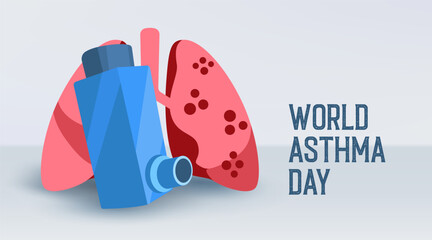 World Asthma Day Design Illustration. Respiration, lungs, pulmonary, alveoli disease